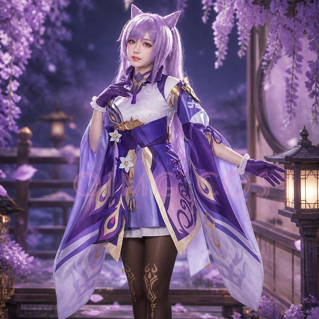 Genshin Impact Keqing Cosplay  - Anime Cosplay In Chinese recension och pris