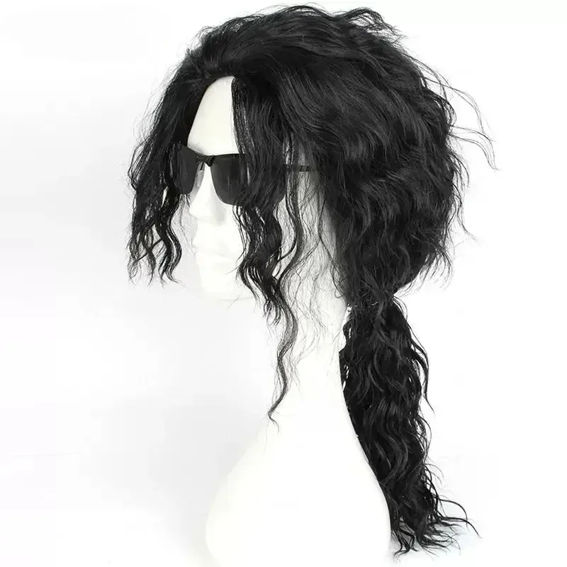 MJ Michael Cosplay Black Wig J - Anime Cosplay Long Black Hair recension och pris