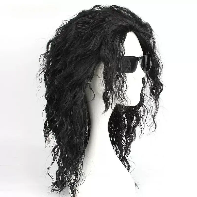 MJ Michael Cosplay Black Wig J - Anime Cosplay Long Black Hair recension och pris