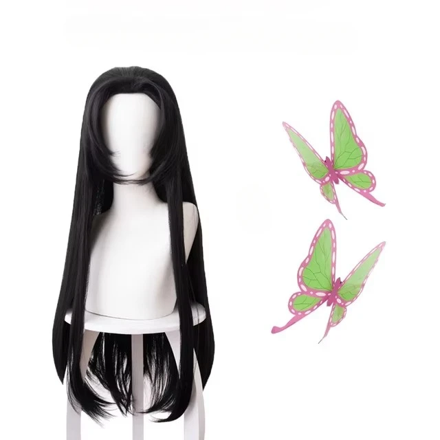 Anime Kochou Kanae Wig Kimetsu - Anime Cosplay Long Black Hair recension och pris