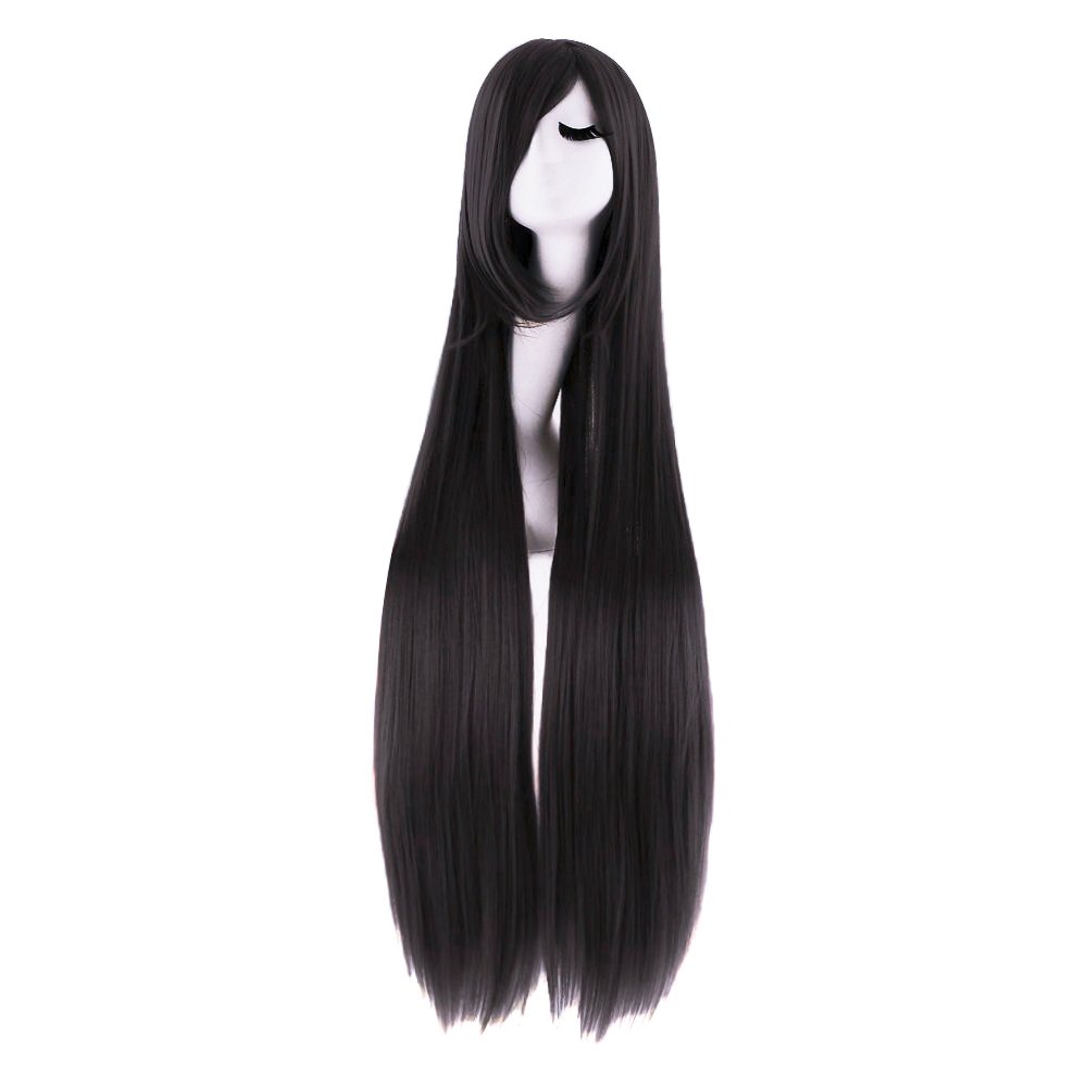 40 Inch 100 cm Long Straight C - Anime Cosplay Long Black Hair recension och pris