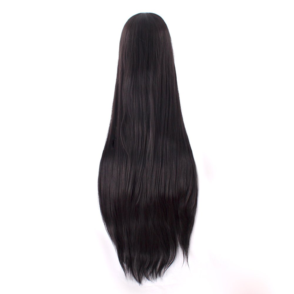 40 Inch 100 cm Long Straight C - Anime Cosplay Long Black Hair recension och pris