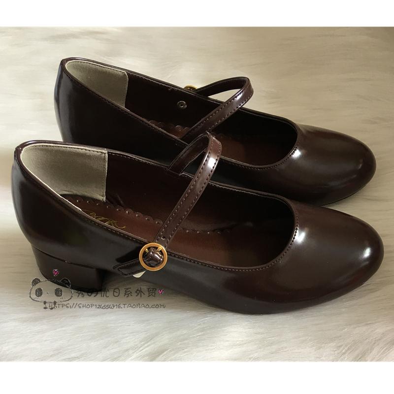 Low Heel Round Head PU Shoes G - Anime Cosplay Korean Girl recension och pris