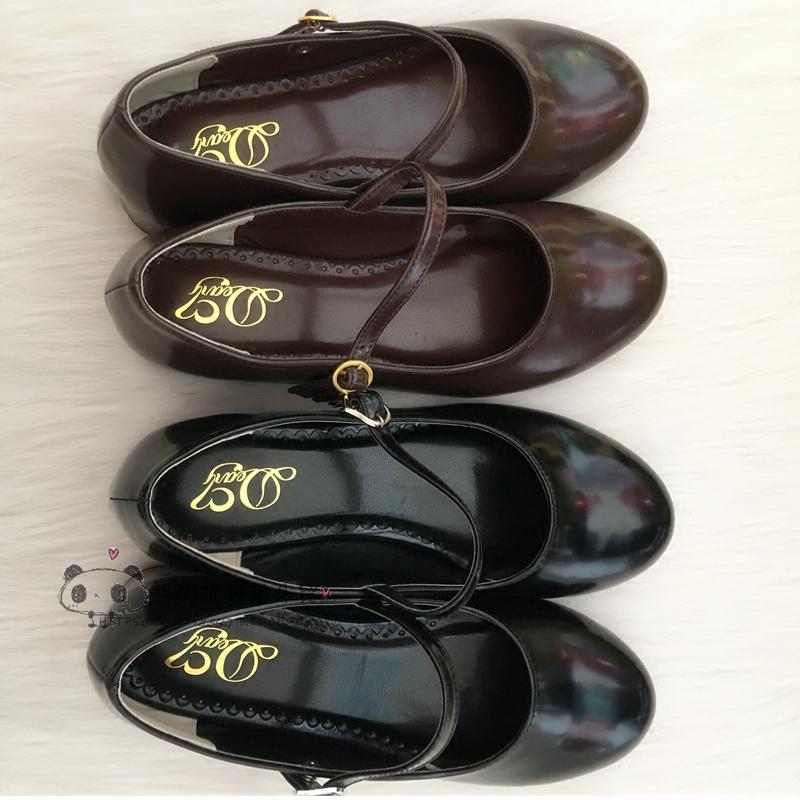 Low Heel Round Head PU Shoes G - Anime Cosplay Korean Girl recension och pris