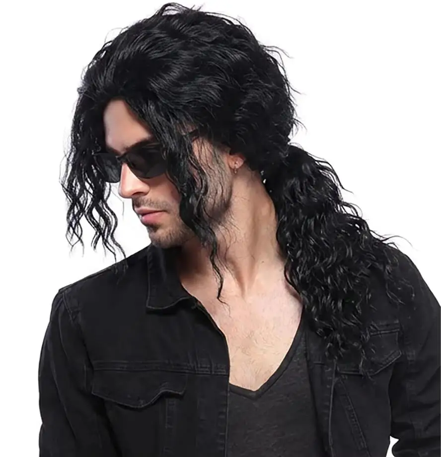 Anime Michael Jackson Cosplay  - Anime Cosplay Long Black Hair recension och pris